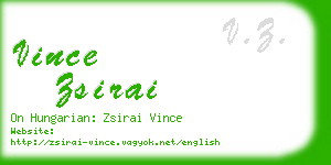 vince zsirai business card